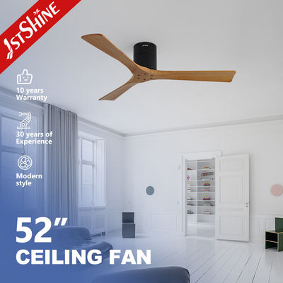 52 Zoll 3 Holzblätter Deckenventilator mit 6 Geschwindigkeiten Fernbedienung DC-Typ Motor