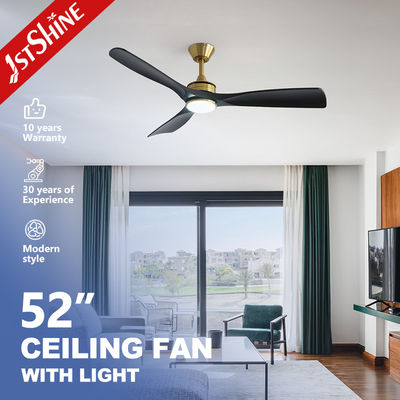 52 Zoll moderner LED-Deckenventilator mit DC-Motor, schwarze ABS-Klingen