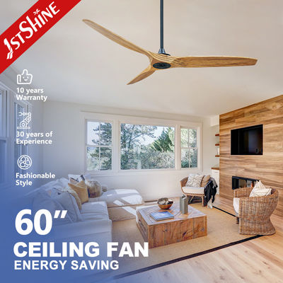 Moderner Stil Metalldeckenventilator mit drei Holzblättern Geräuschminder und erschwinglich