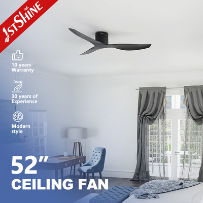 Sleek Black 52-Inch Modern 3-Blade Ceiling Fan with DC Motor