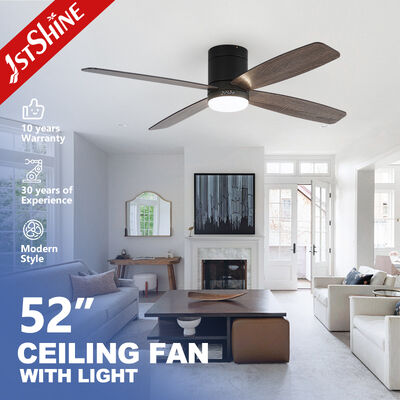 52 Zoll Einbau-Deckenventilator mit LED-Licht und leisem DC-Motor für niedrige Decken