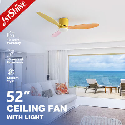 52-Zoll-Moderne anpassbare Makaron-Deckenventilator mit Licht und intelligente Steuerung für niedrige Decke