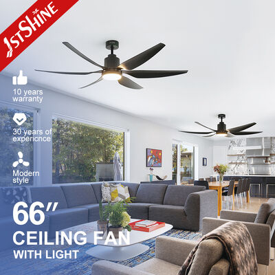 Guter Preis 66 Zoll Moderner Schwarzer Deckenventilator mit Licht, ABS-Flügeln und DC-Motor für Energieeinsparung und geringe Geräuschentwicklung Online