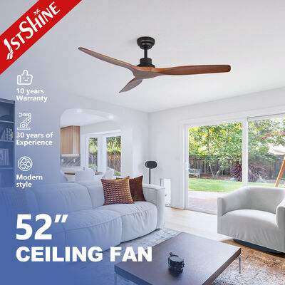 Guter Preis 52-Zoll-Deckenventilator aus Massivholz mit flüsterstillem Gleichstrommotor und modernem Design für Wohn- und Schlafzimmer Online