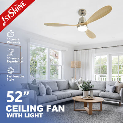 Guter Preis 52-Zoll-LED-Deckenventilator mit Fernbedienung, Flügeln aus Massivholz und integriertem Licht Online