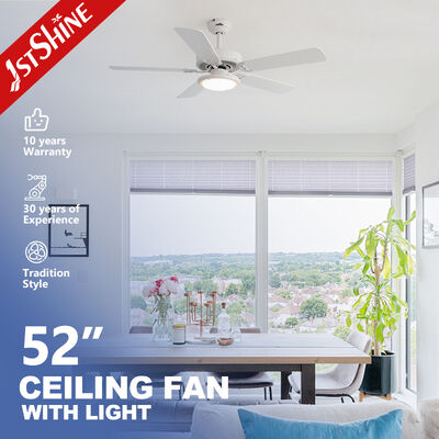 Guter Preis 52 Zoll weißer Deckenventilator mit LED-Licht und 6-Geschwindigkeits-Fernbedienung mit MDF-Klingen und Gleichstrommotor Online