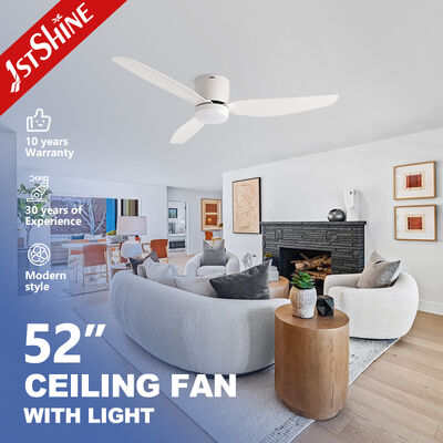 Guter Preis 52 Zoll Flush Mount Deckenventilator mit Licht mit effizientem Gleichstrommotor für moderne Innenräume Online
