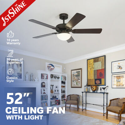 Guter Preis 52 Zoll 5-Flügel-MDF-Deckenventilator mit DC-Motor und integriertem Lichtkit Online